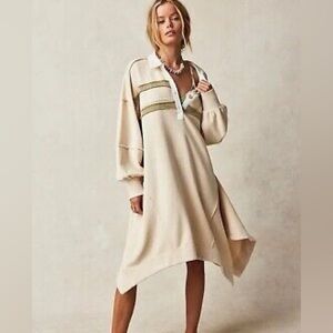 Free People Blair Sweatshirt - Small Cream NWOT $178 MSRP